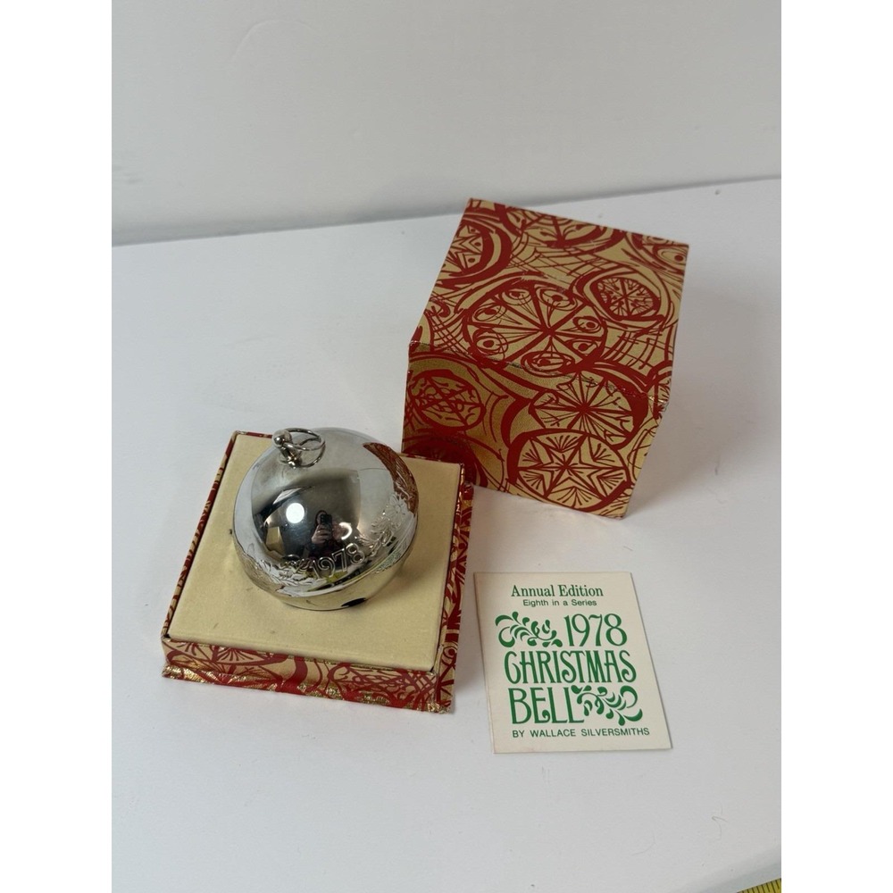 Wallace Silverplated 1978 8th Edition Sleigh Bell Christmas Ornament